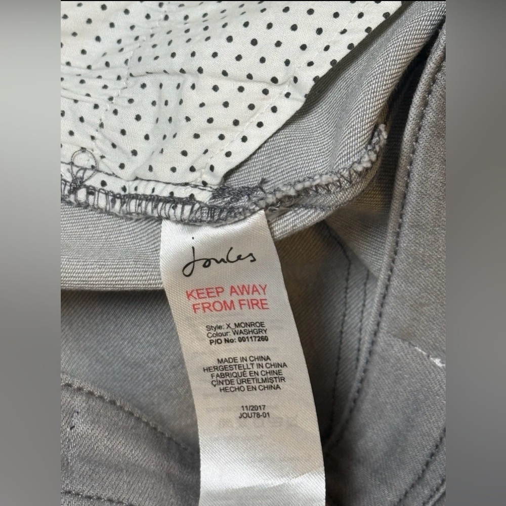 Joules Jeans Womens UK 12 US 8 Gray Skinny Leg Stretch Denim Monroe 30x31 - Picture 9 of 9